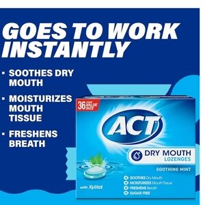 ACT(4 Box's) Dry Mouth Lozenges - Soothing Mint Includes 4 Box's!!